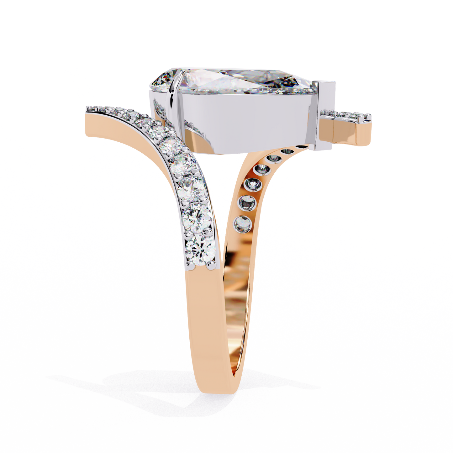 aurora muse pear lab grown diamond ring