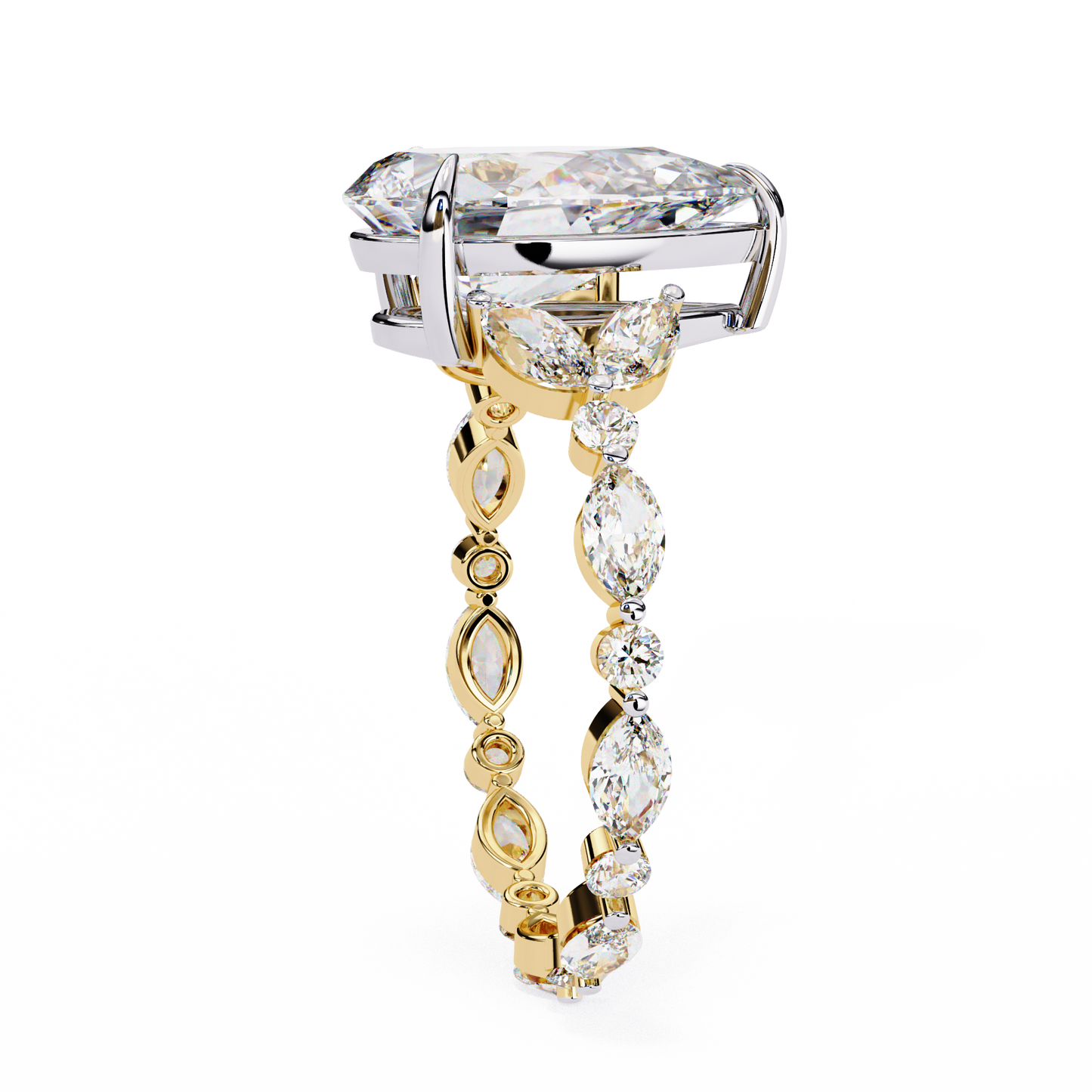 marquise muse pear lab grown diamond ring