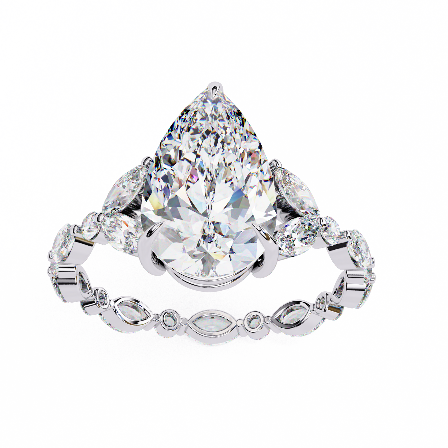 marquise muse pear lab grown diamond ring