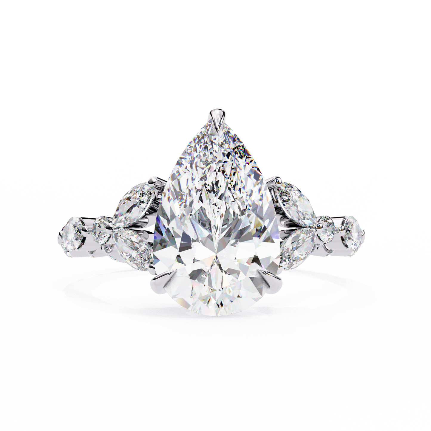 marquise muse pear lab grown diamond ring