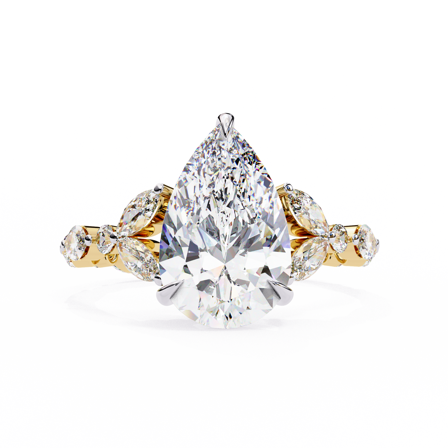 marquise muse pear lab grown diamond ring