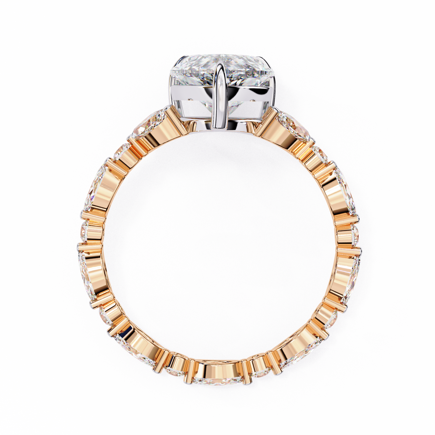 marquise muse pear lab grown diamond ring