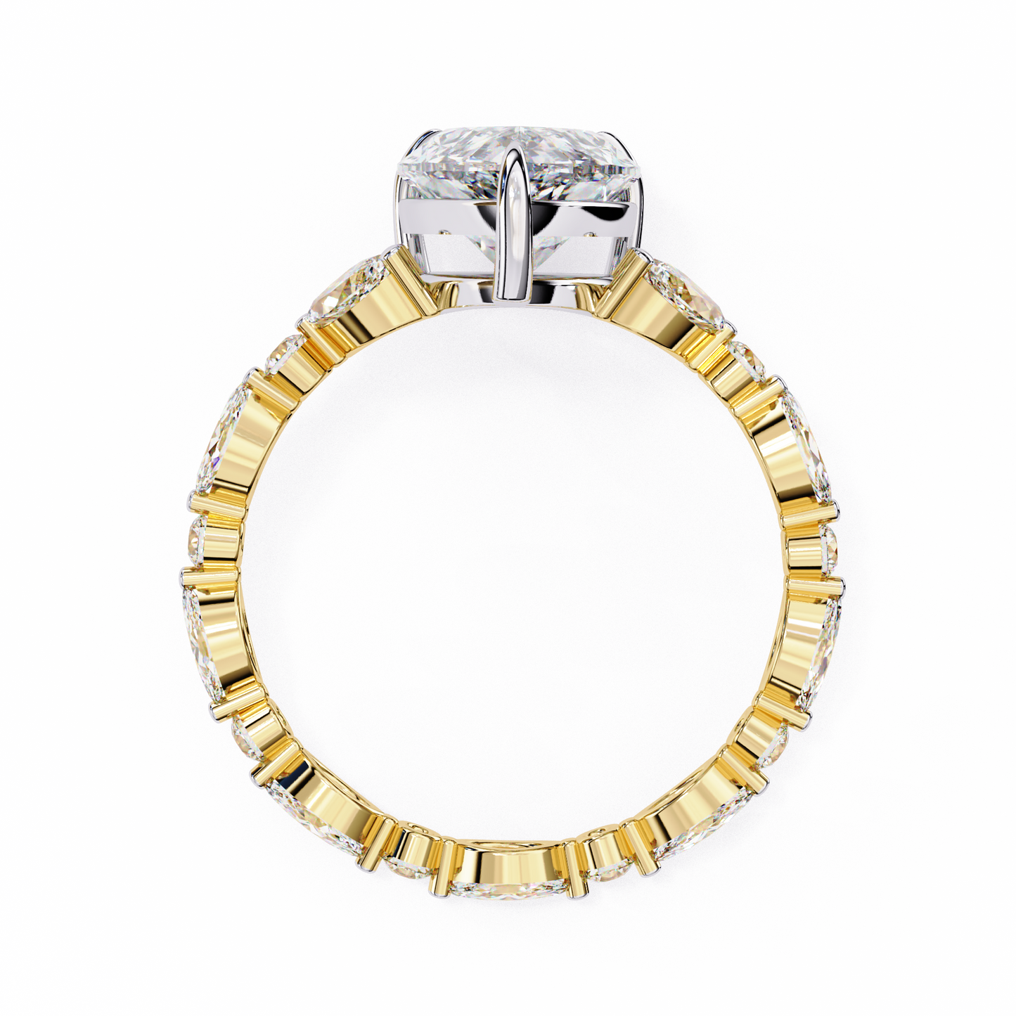 marquise muse pear lab grown diamond ring
