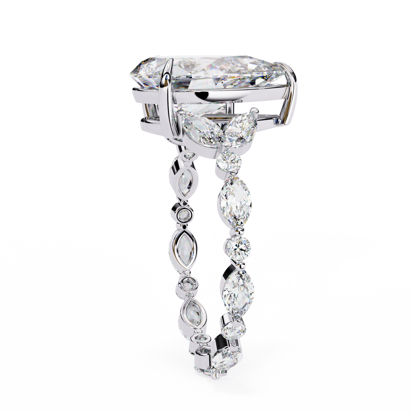 marquise muse pear lab grown diamond ring