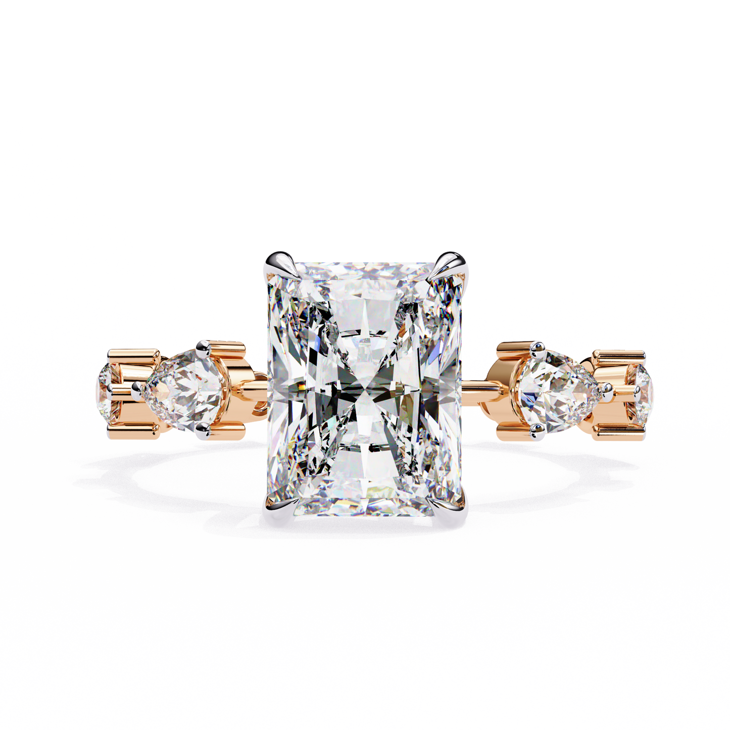 trinity radiant lab grown diamond ring