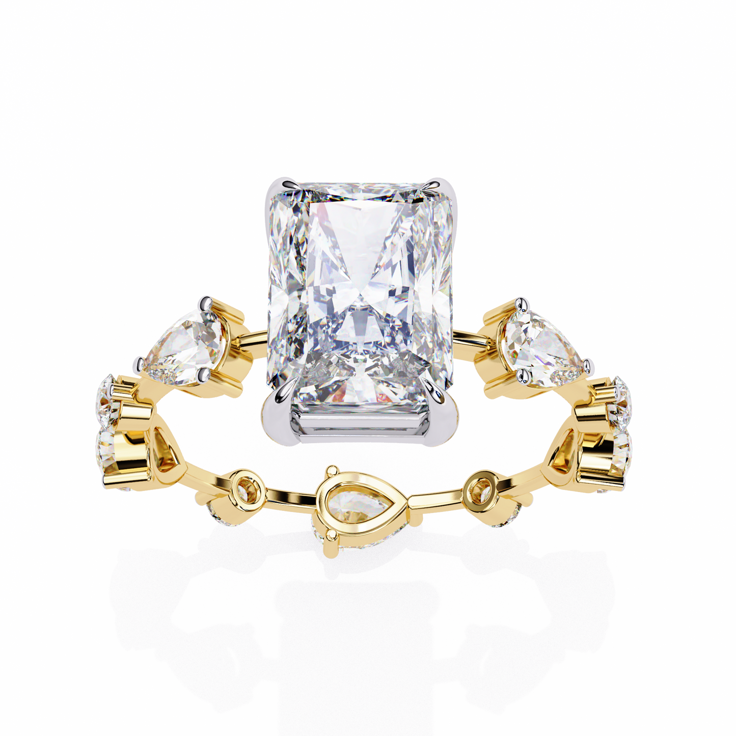 trinity radiant lab grown diamond ring