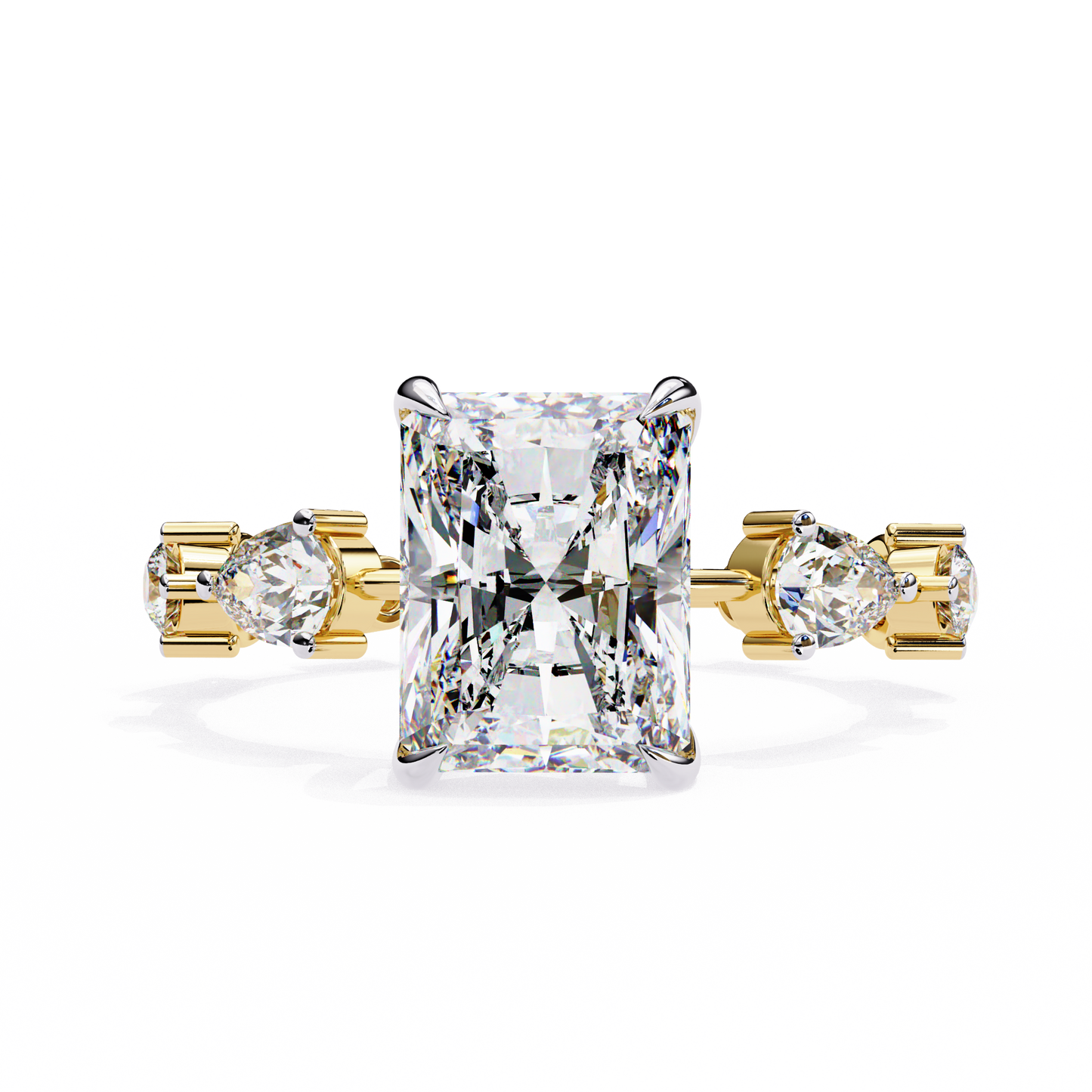 trinity radiant lab grown diamond ring