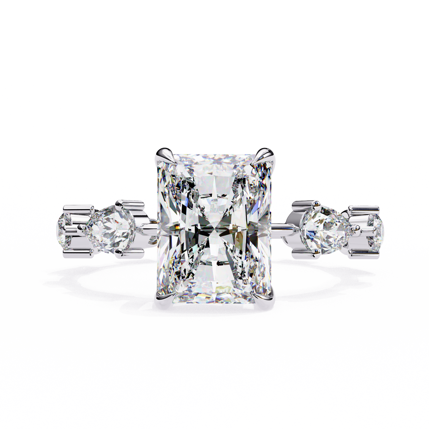 trinity radiant lab grown diamond ring