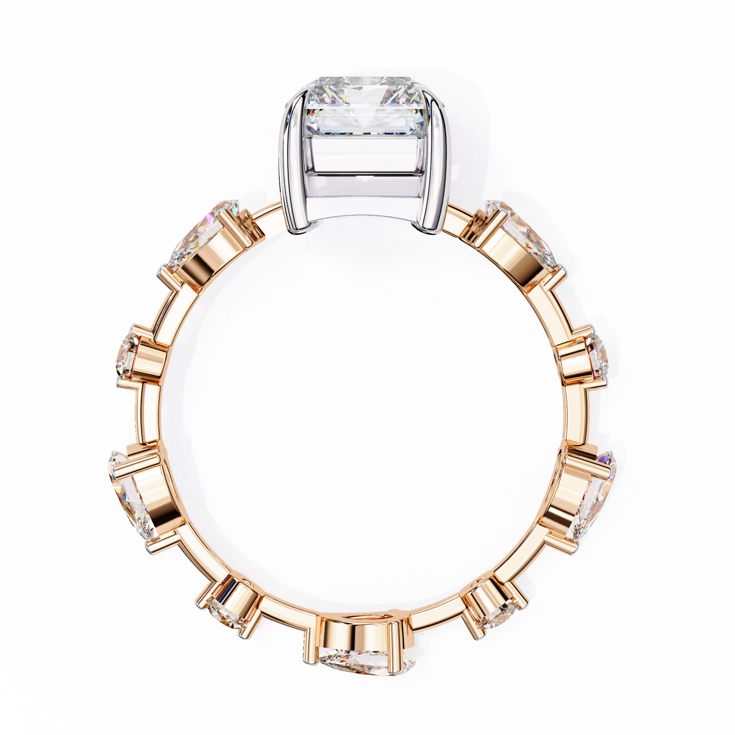 trinity radiant lab grown diamond ring