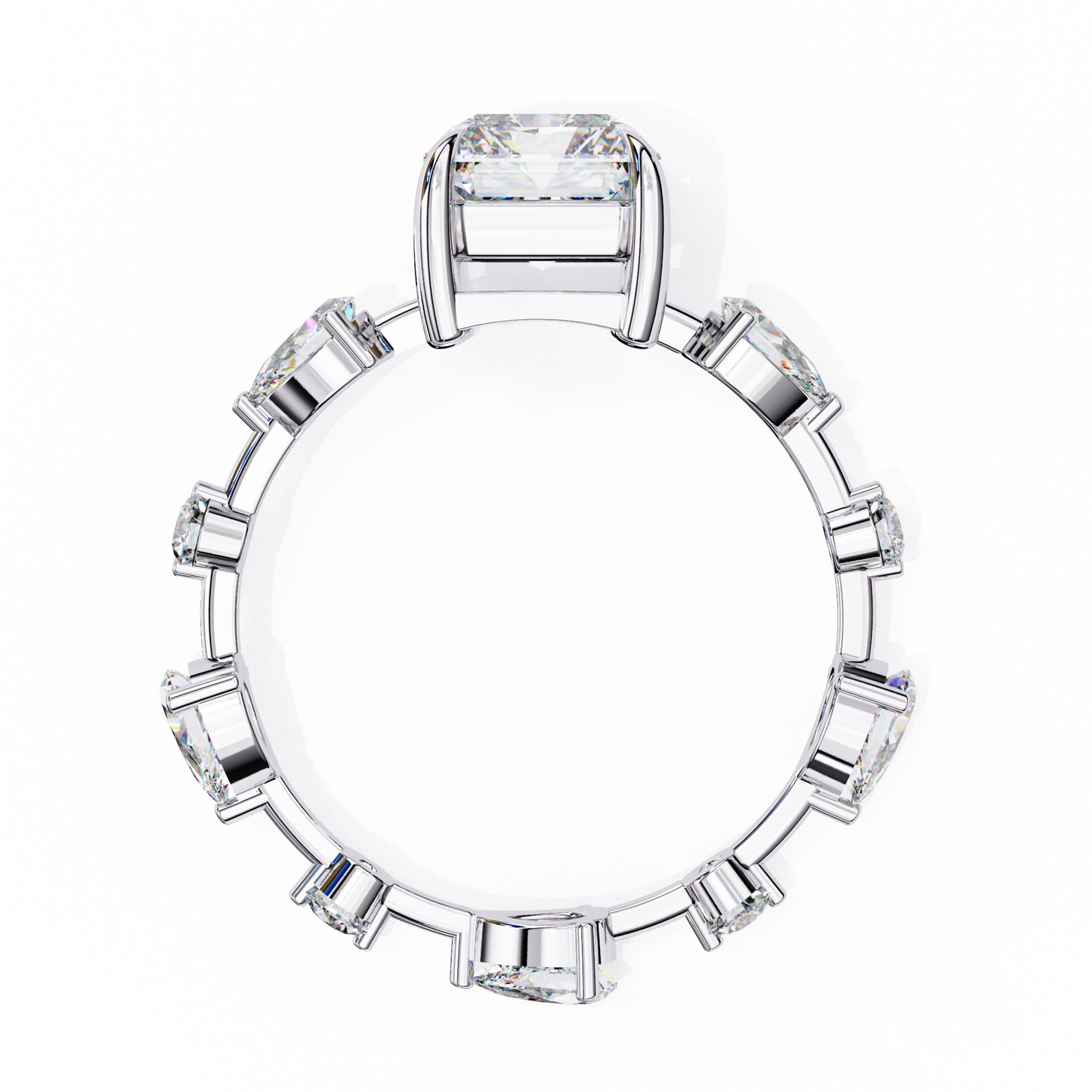 trinity radiant lab grown diamond ring