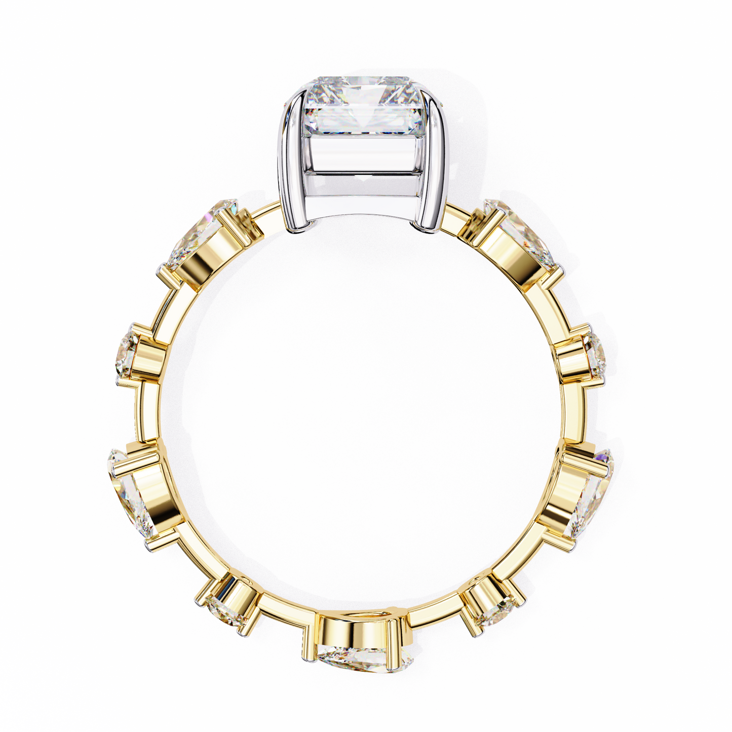trinity radiant lab grown diamond ring