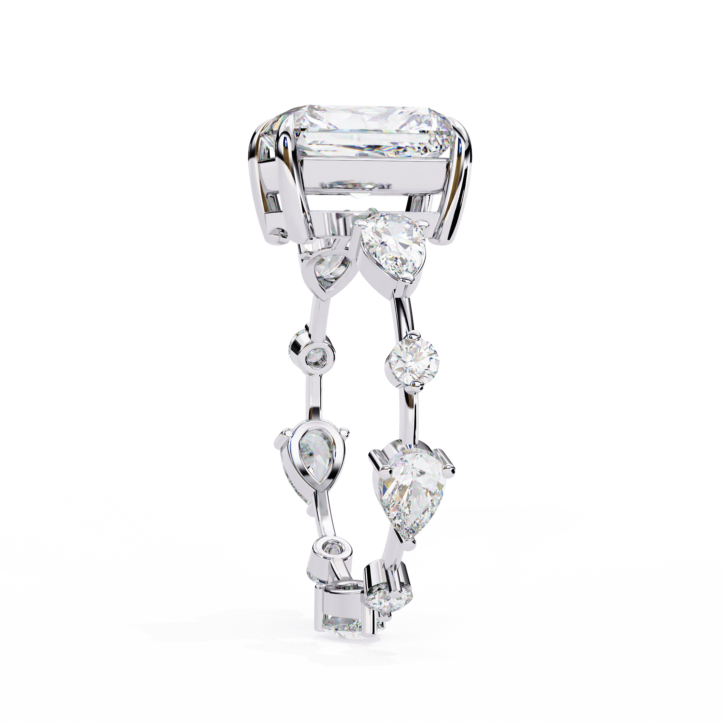 trinity radiant lab grown diamond ring
