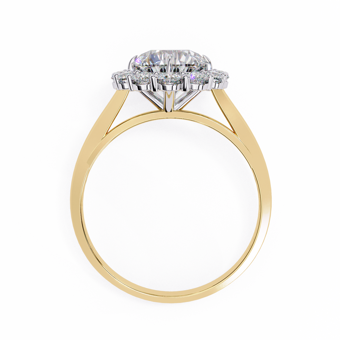 classic halo lab grown diamond ring