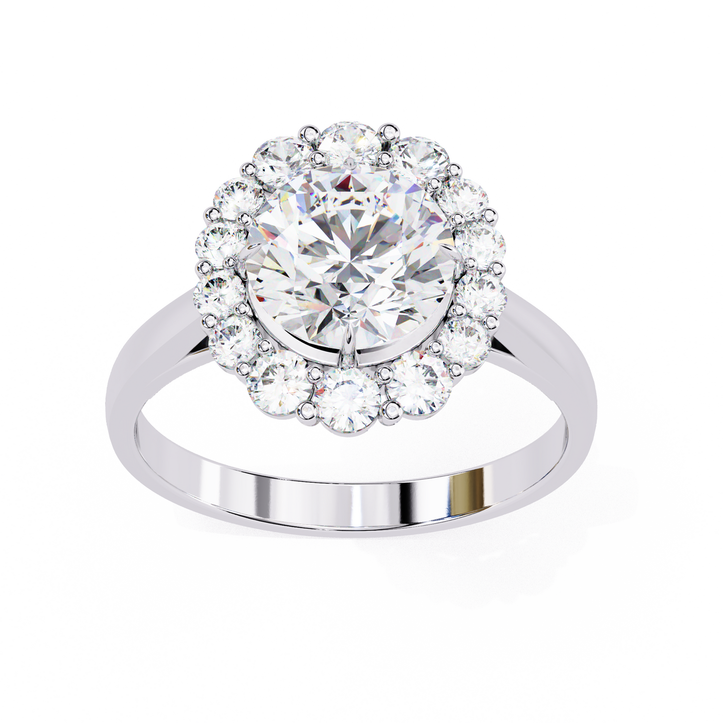 classic halo lab grown diamond ring