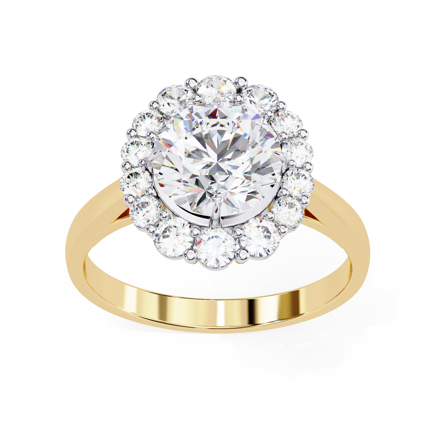 classic halo lab grown diamond ring