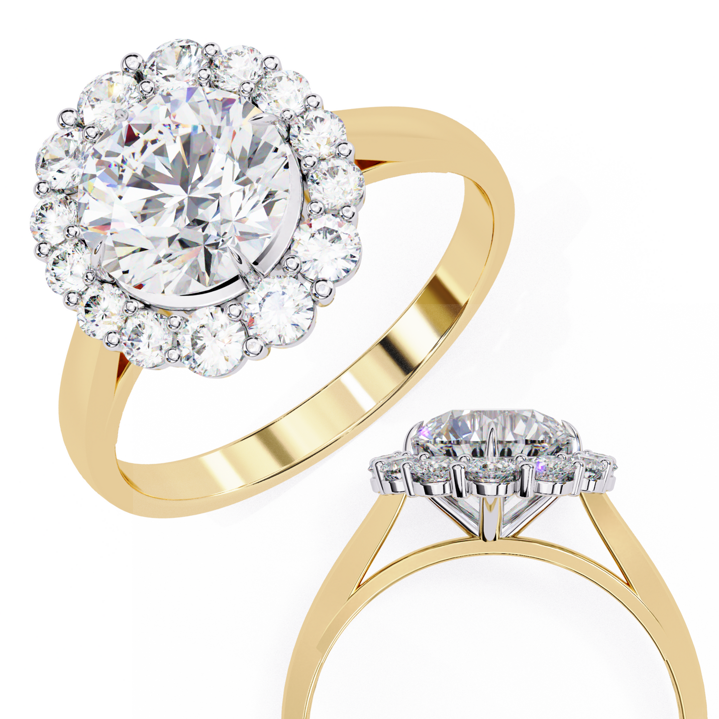 classic halo lab grown diamond ring