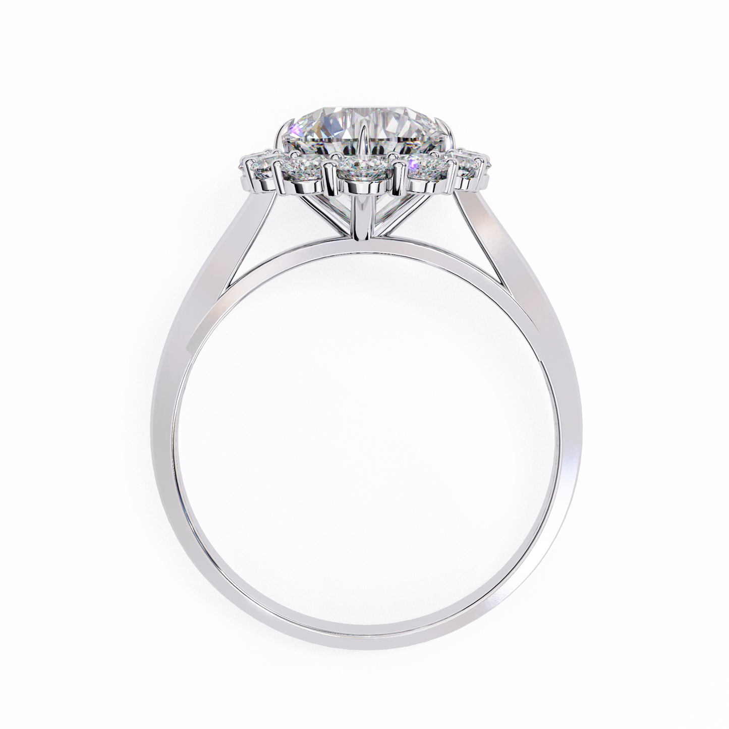 classic halo lab grown diamond ring