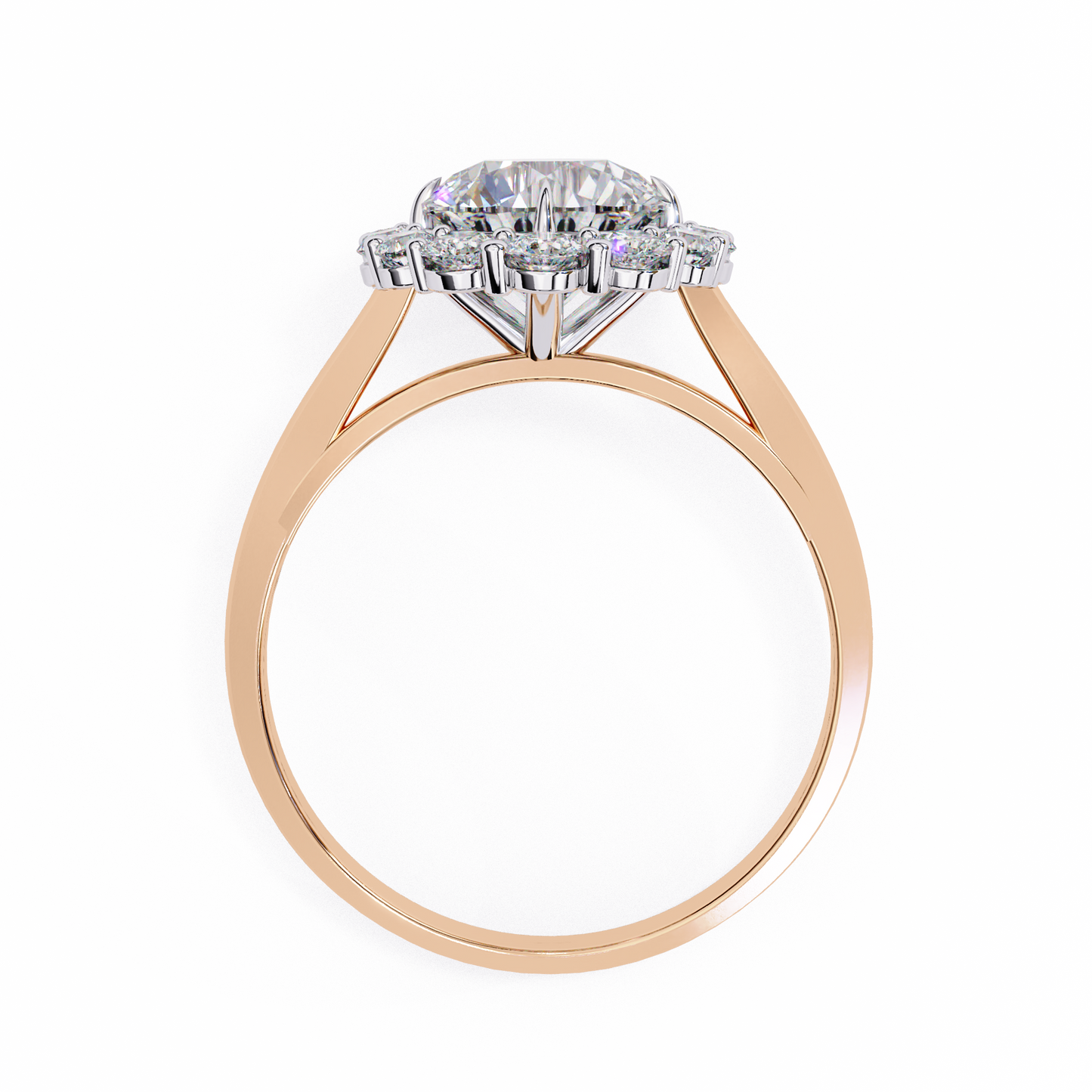 classic halo lab grown diamond ring