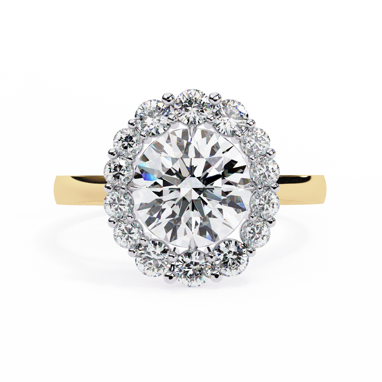 classic halo lab grown diamond ring