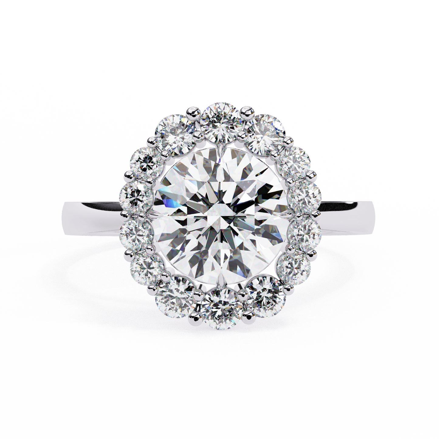 classic halo lab grown diamond ring