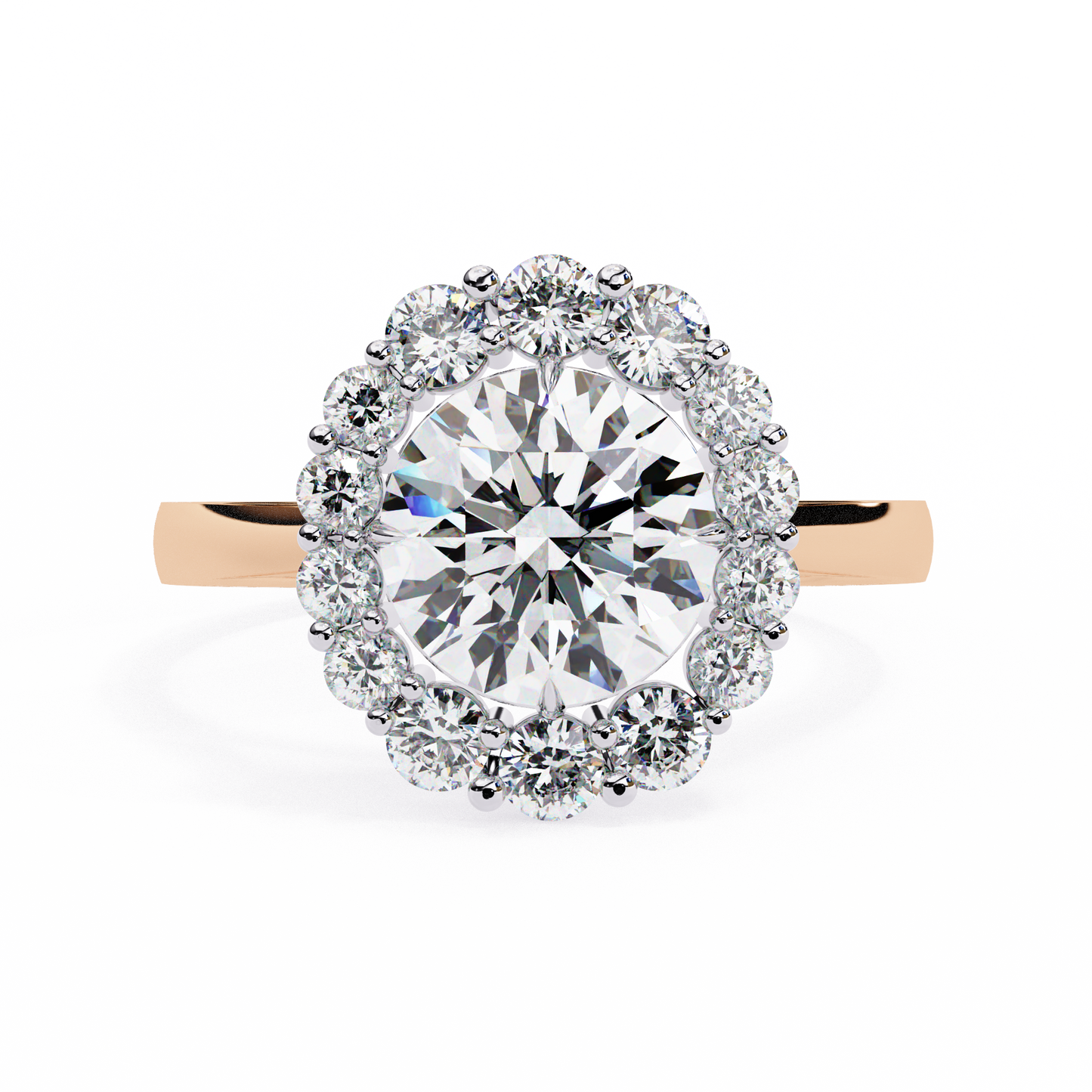 classic halo lab grown diamond ring