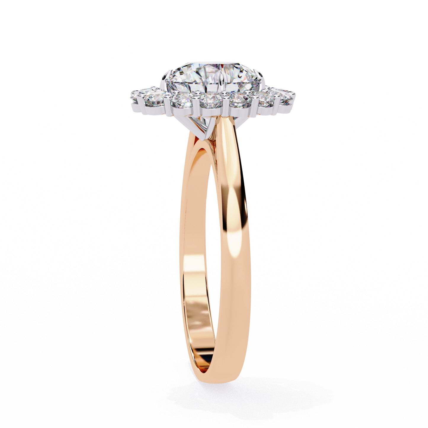 classic halo lab grown diamond ring