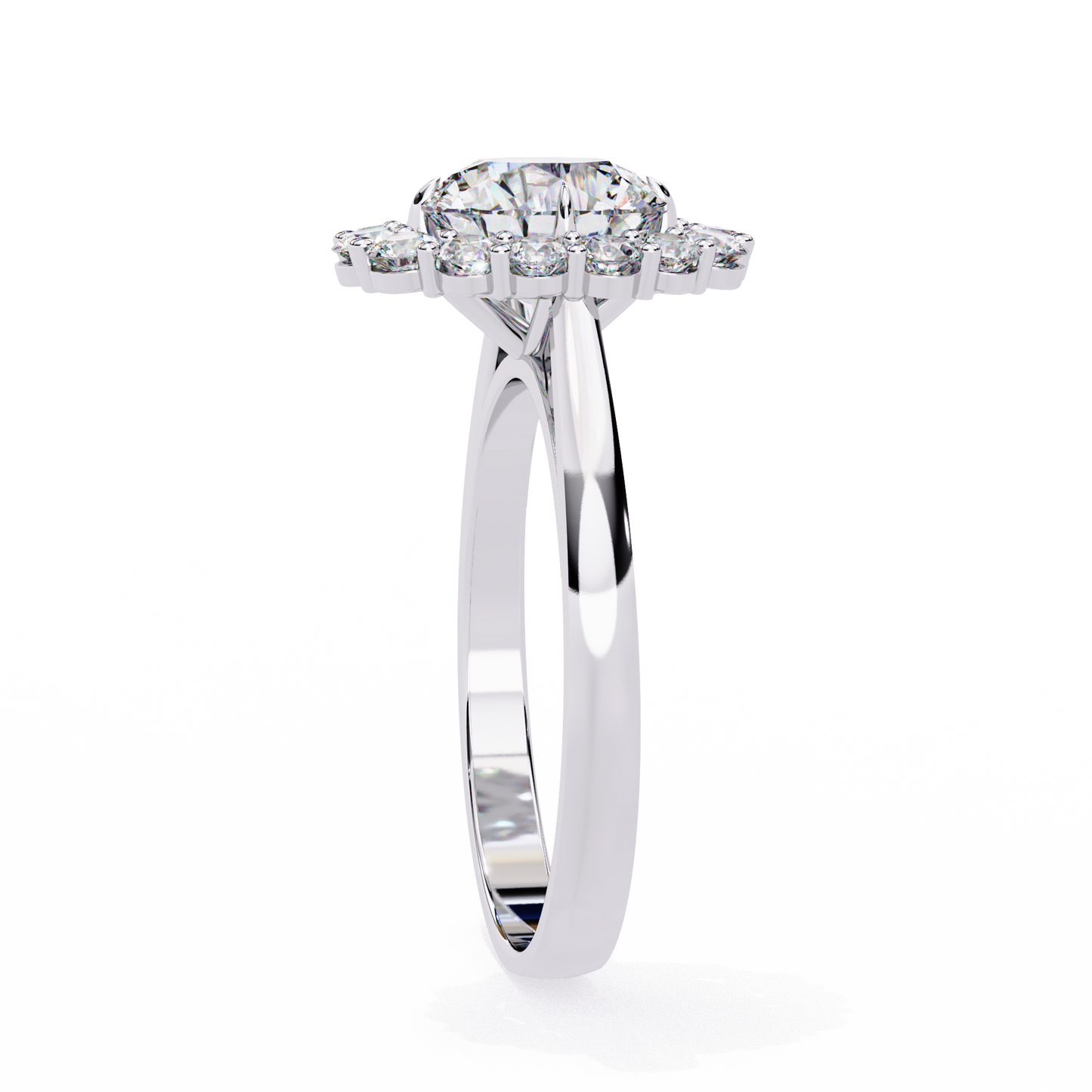classic halo lab grown diamond ring