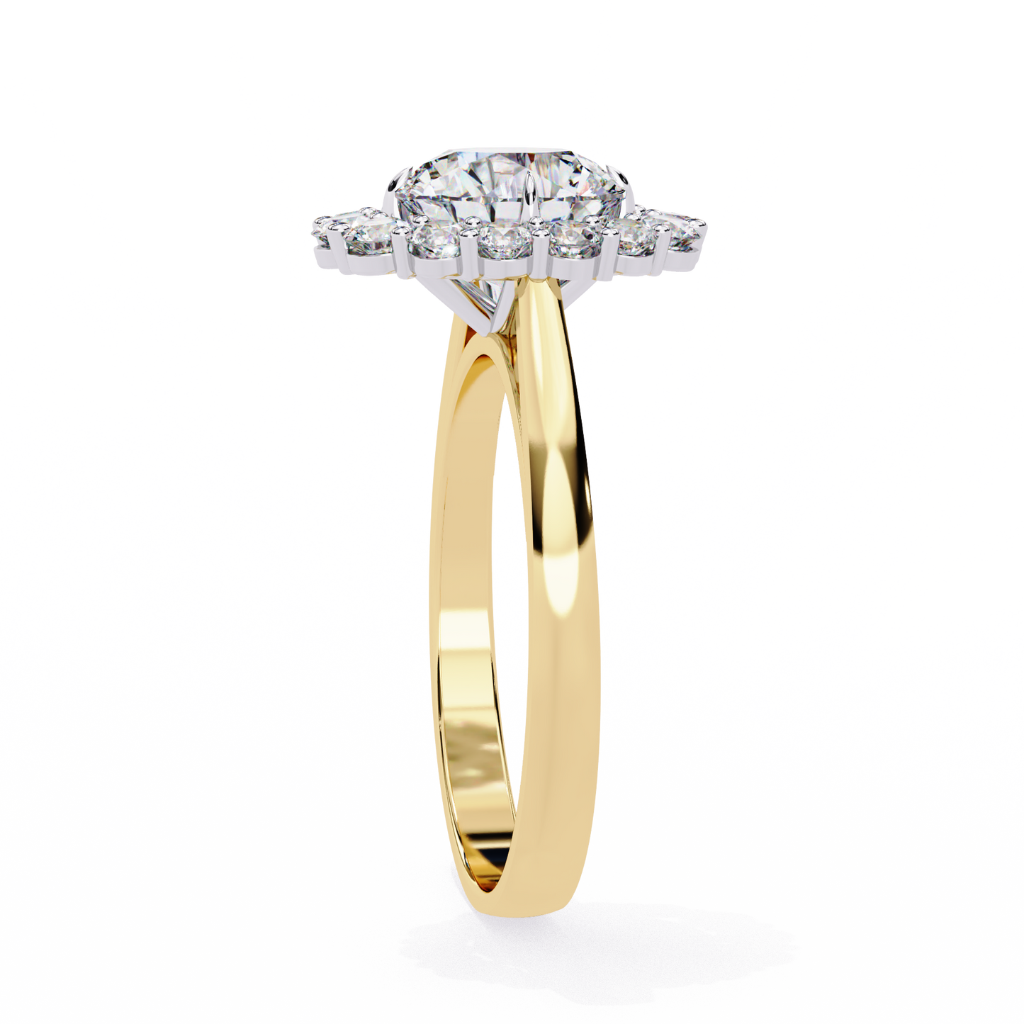 classic halo lab grown diamond ring