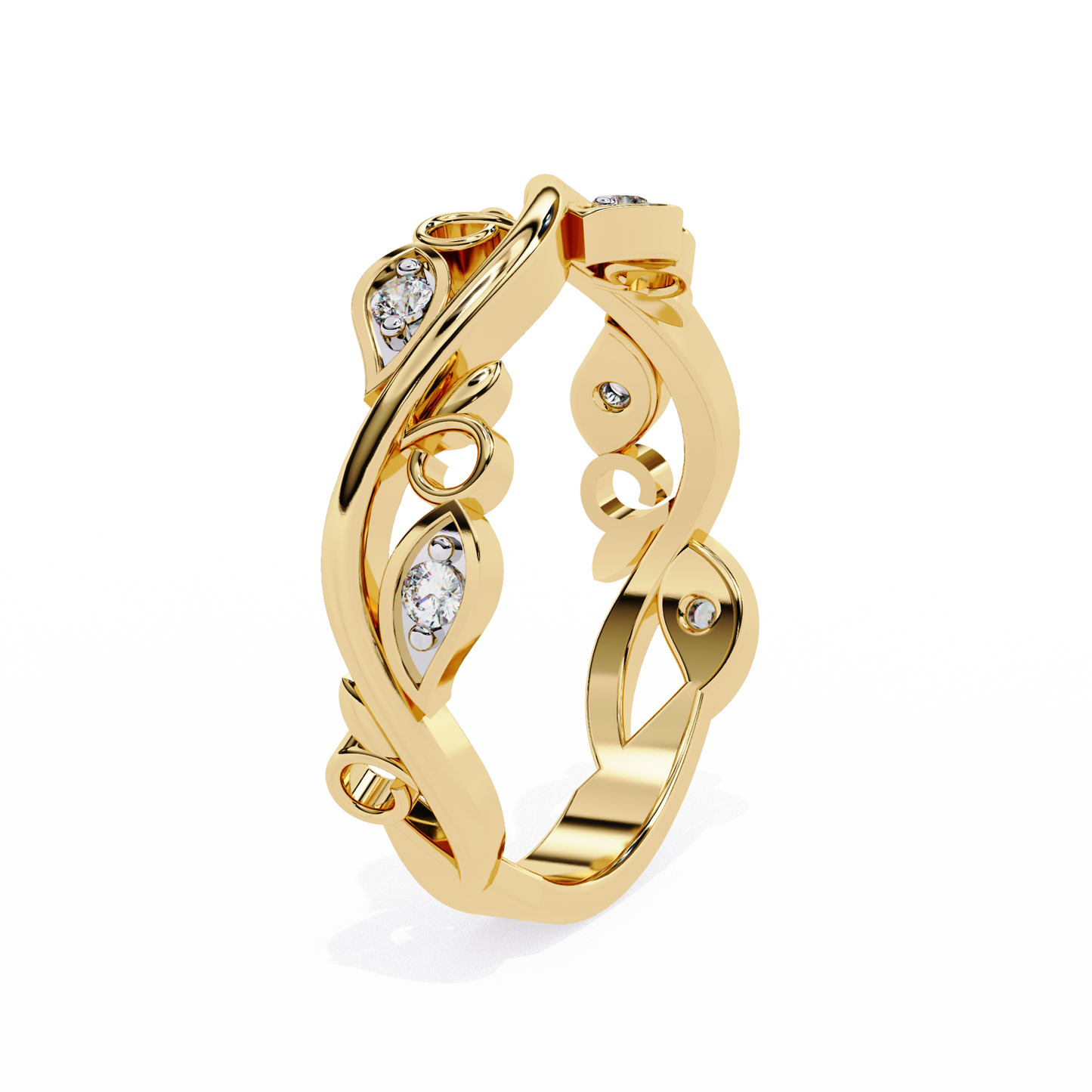 enchanted vine lab grown diamond ring