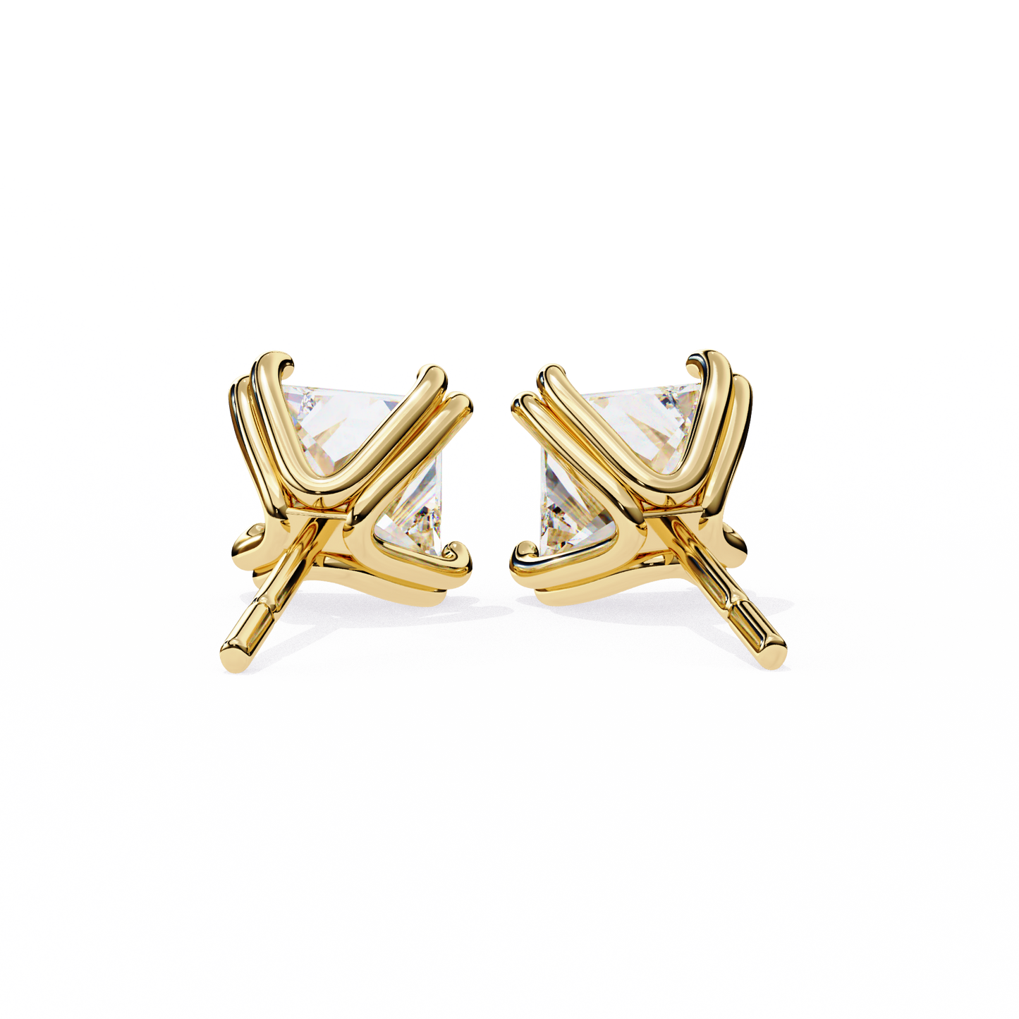 blush round lab grown diamond studs