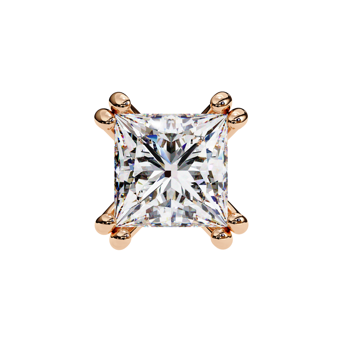 blush round lab grown diamond studs