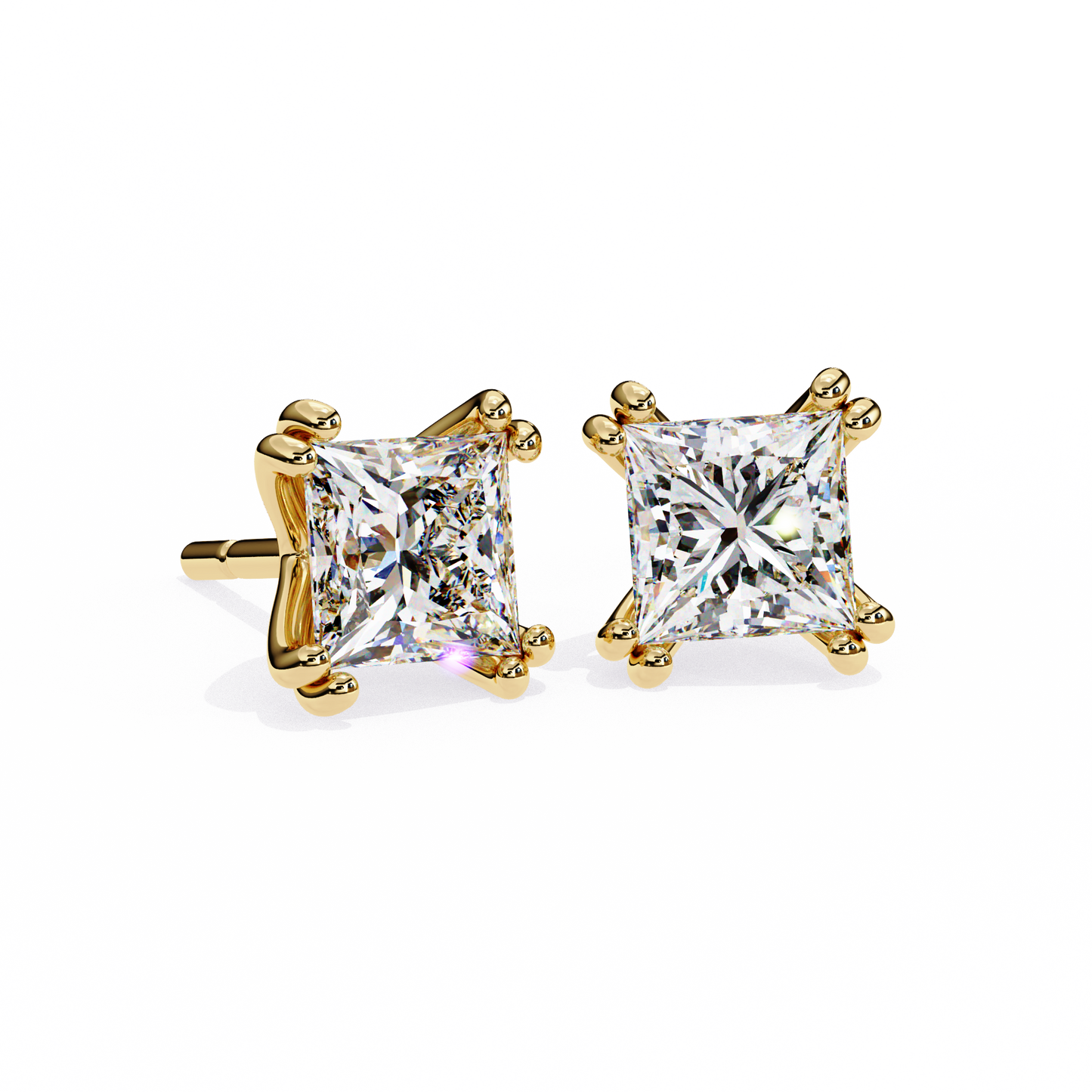 blush round lab grown diamond studs