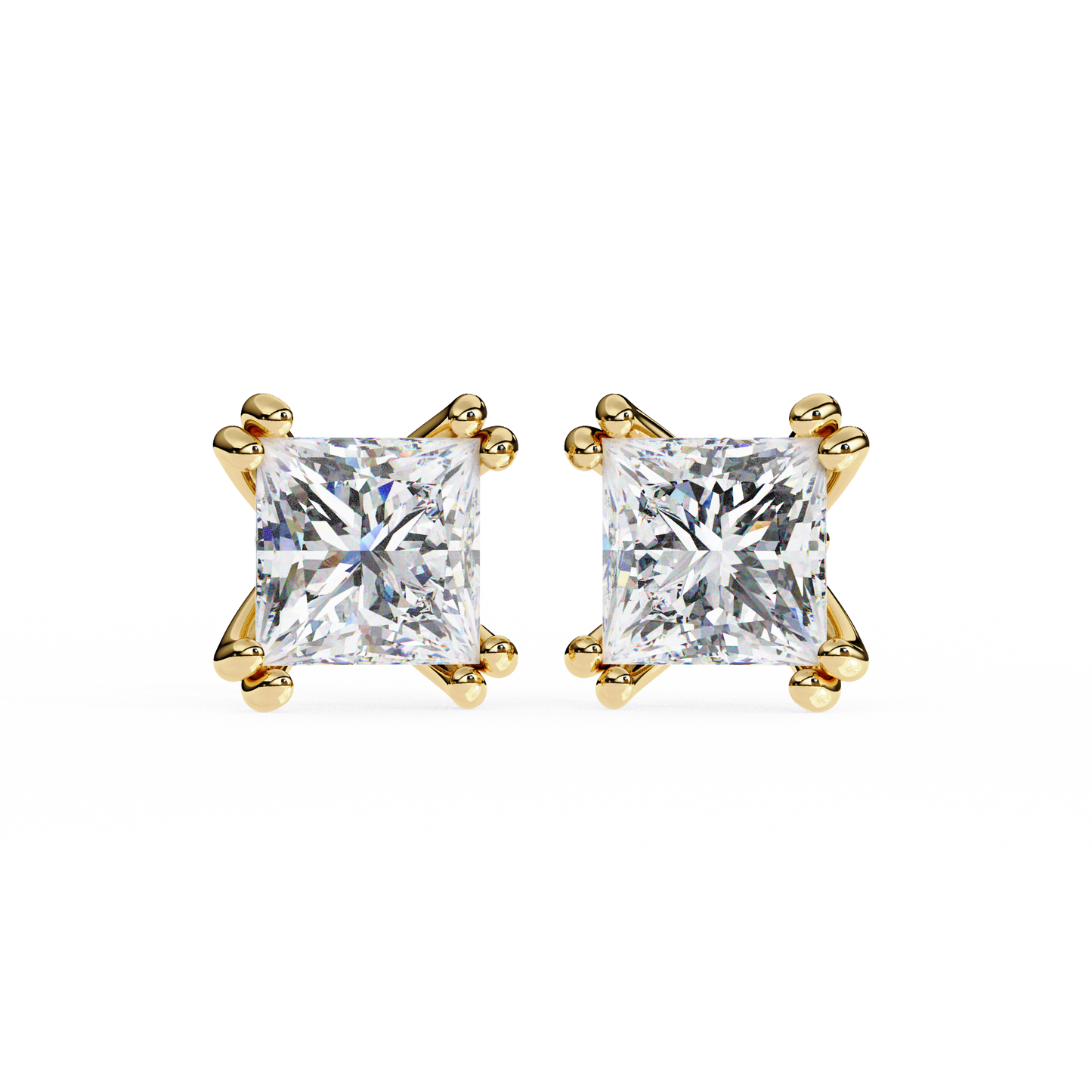 blush round lab grown diamond studs