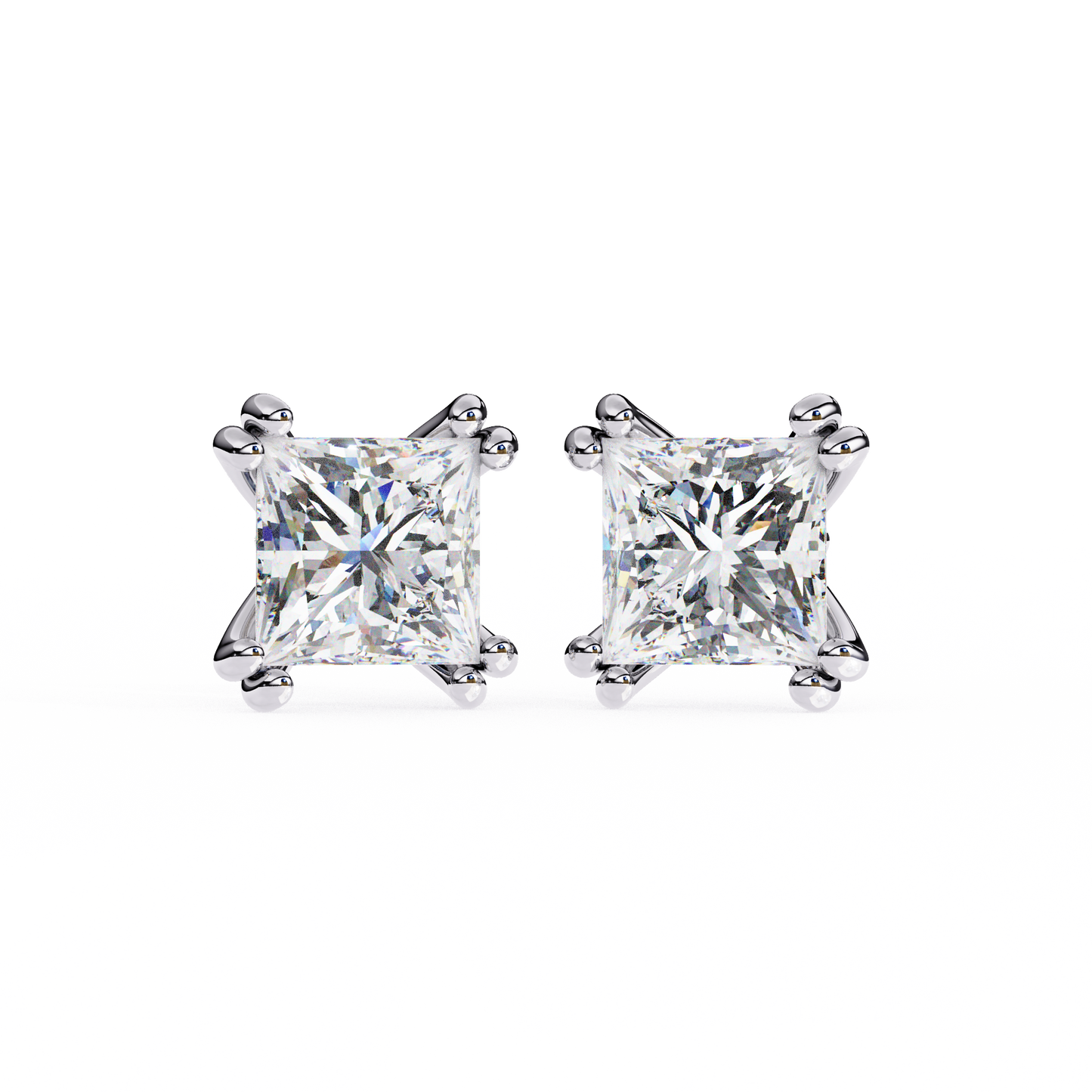 blush round lab grown diamond studs