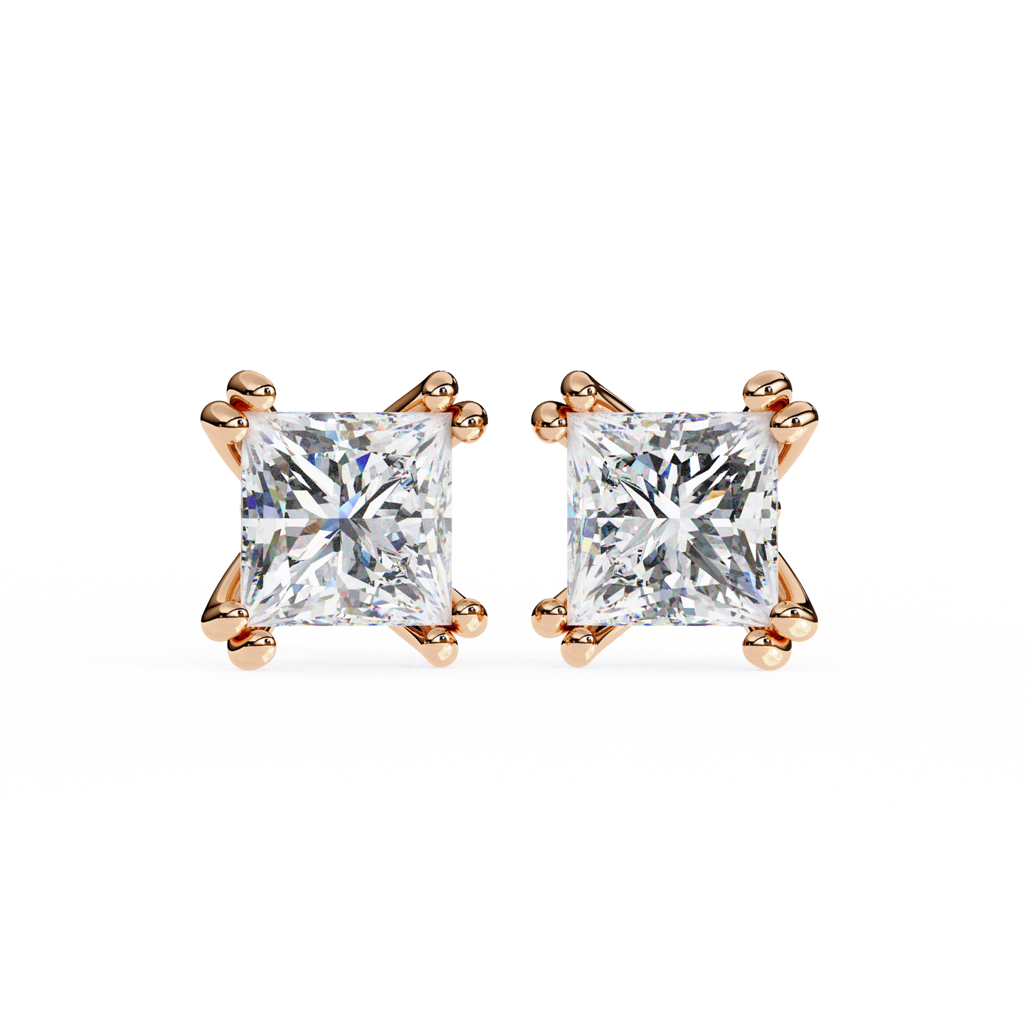 blush round lab grown diamond studs