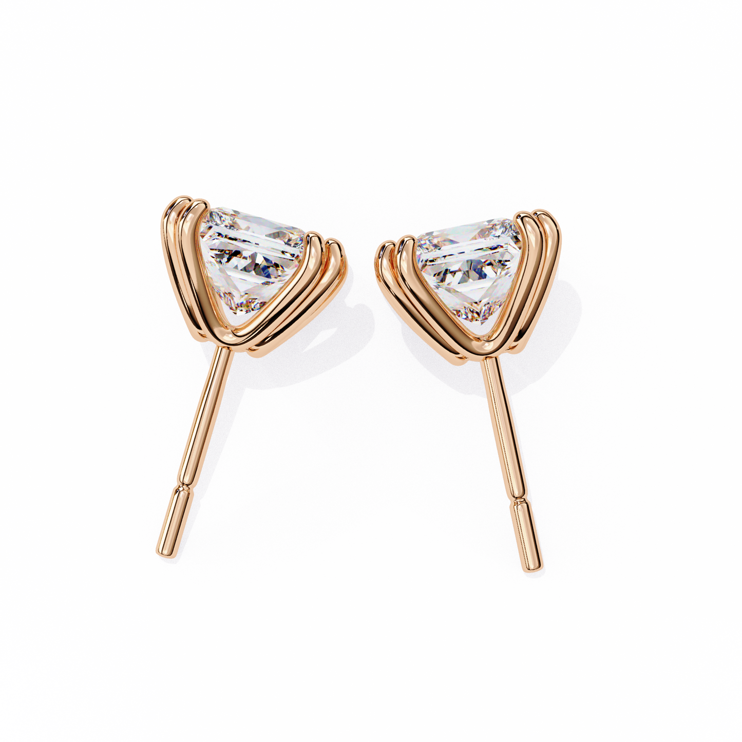 blush round lab grown diamond studs