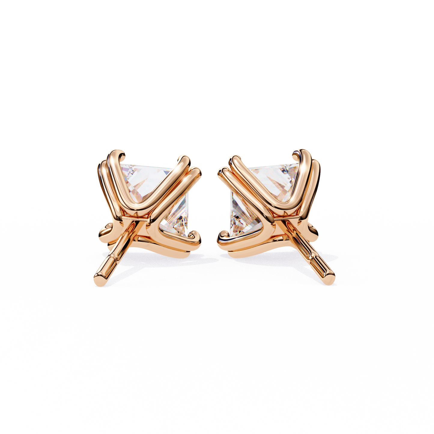 blush round lab grown diamond studs