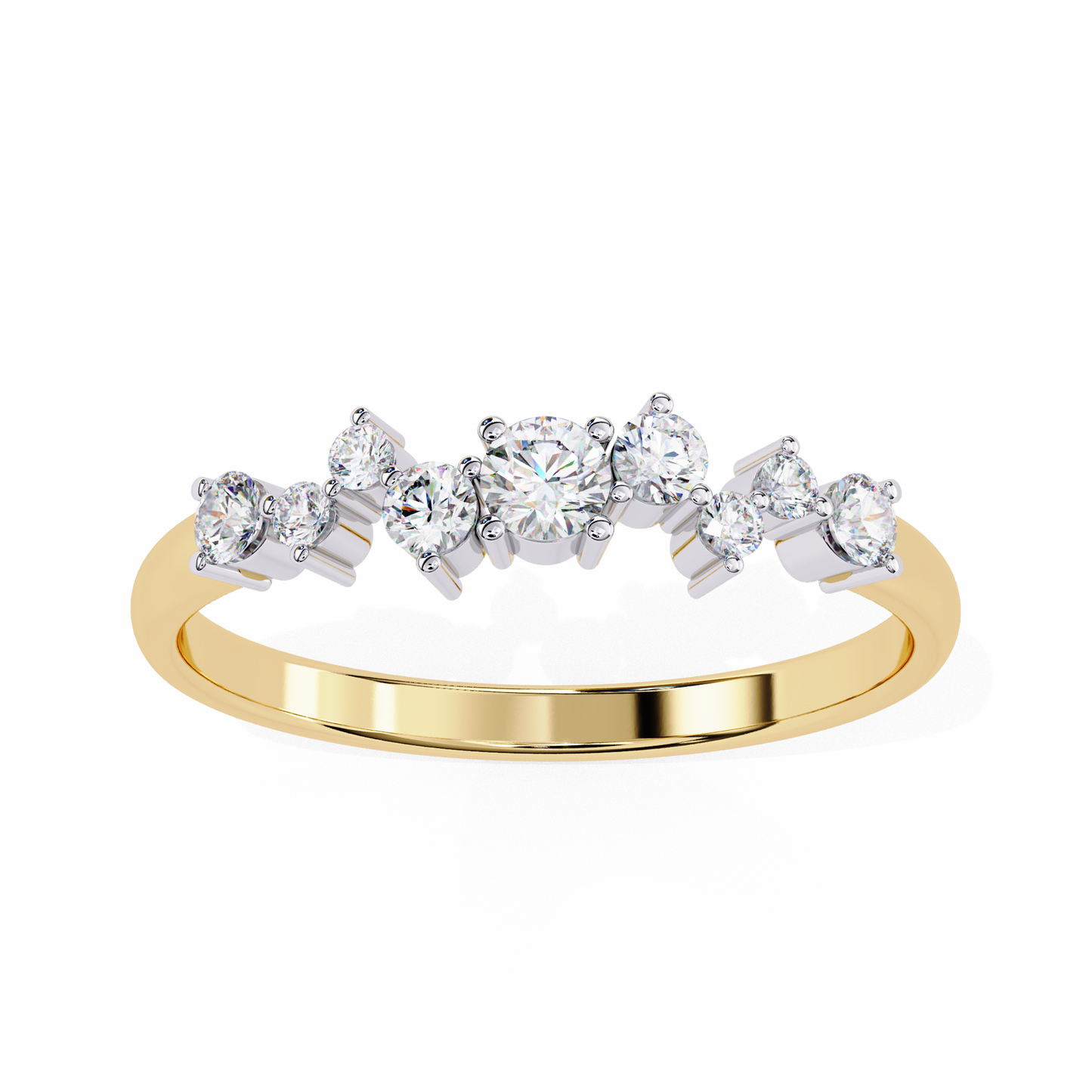 starlit cluster lab grown diamond ring