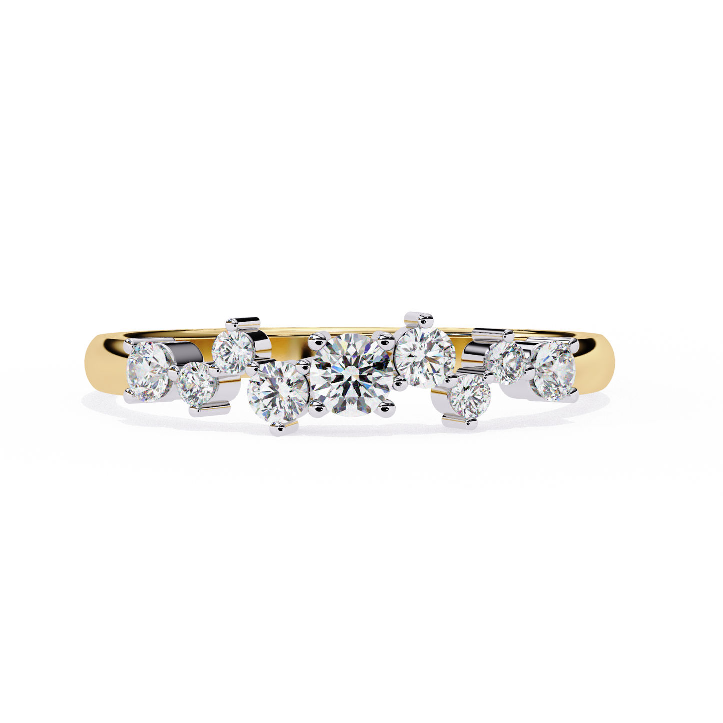 starlit cluster lab grown diamond ring