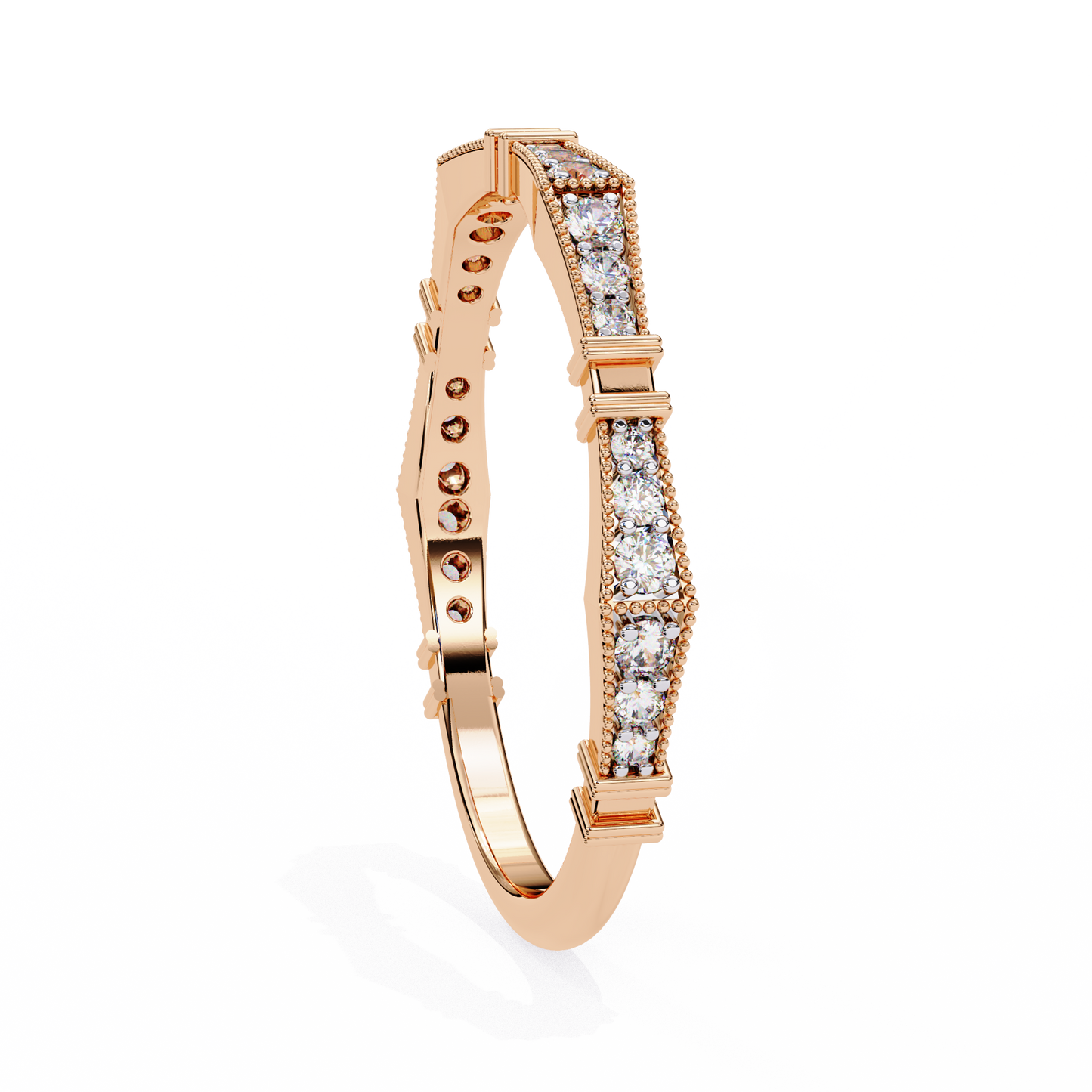 sculpted gleam lab grown diamond ring