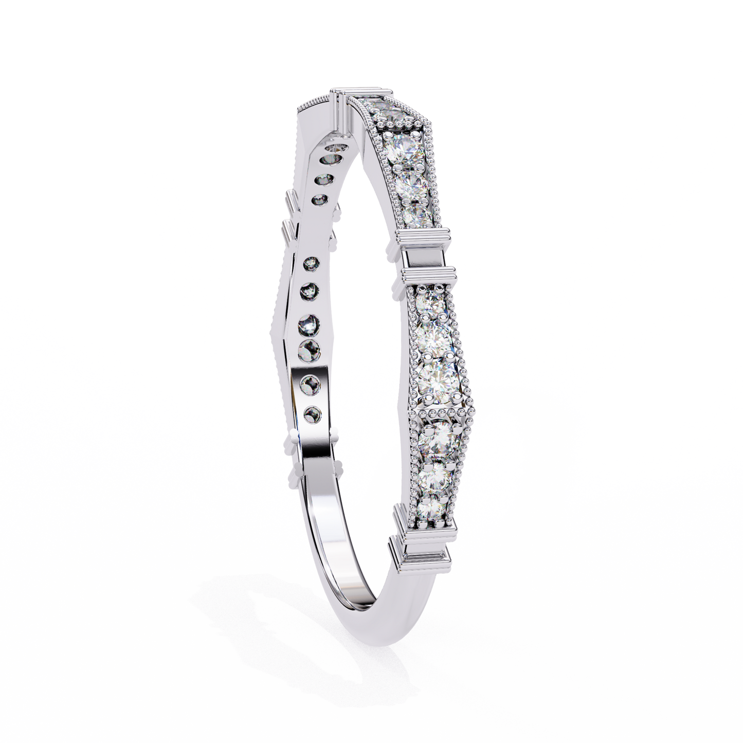 sculpted gleam lab grown diamond ring