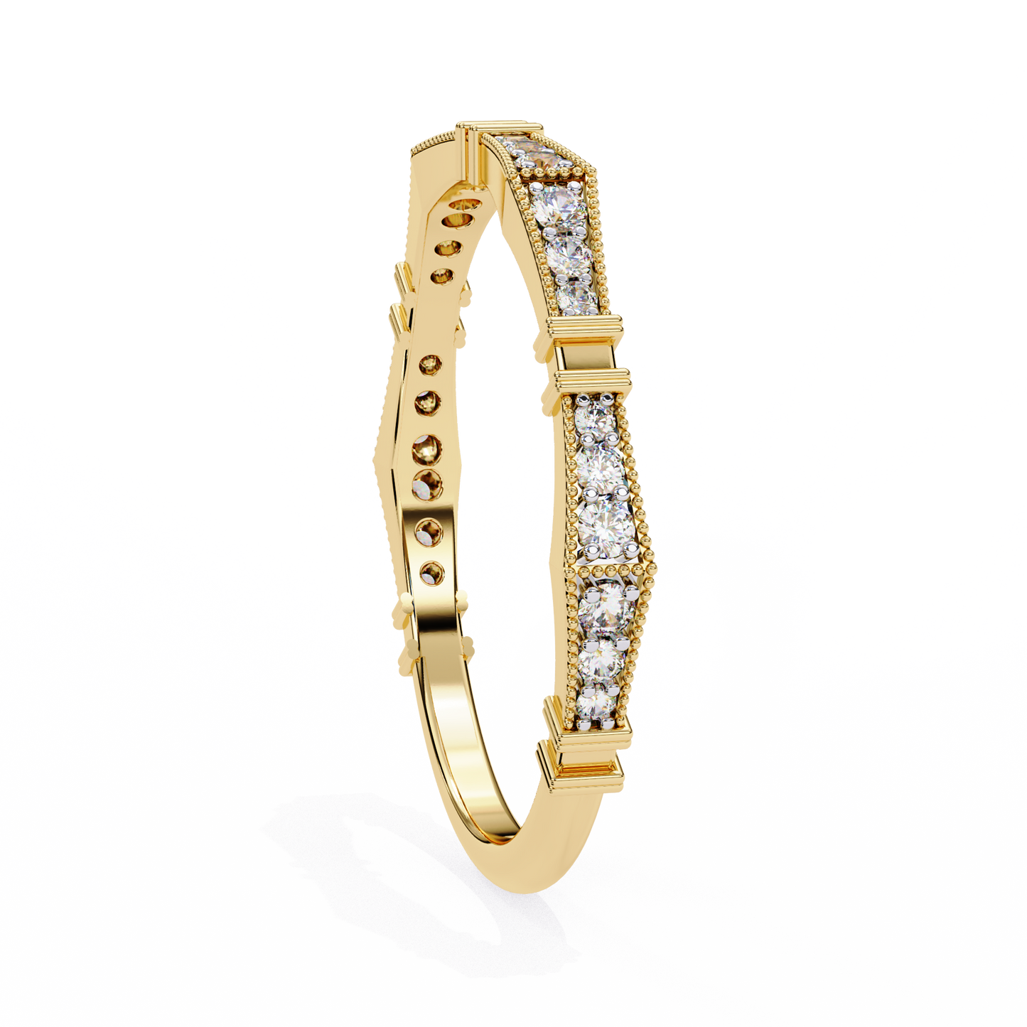 sculpted gleam lab grown diamond ring