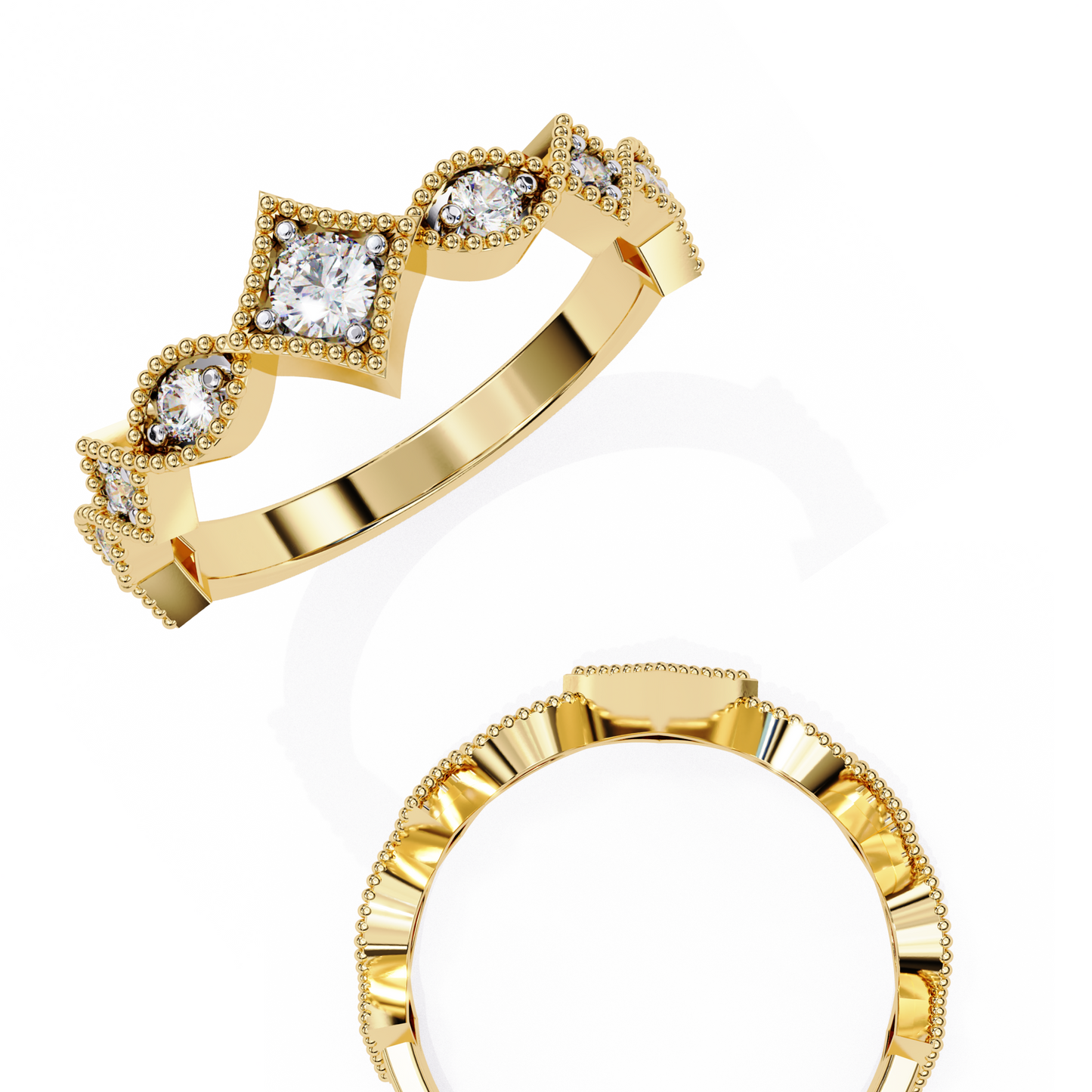 starlit cluster lab grown diamond ring