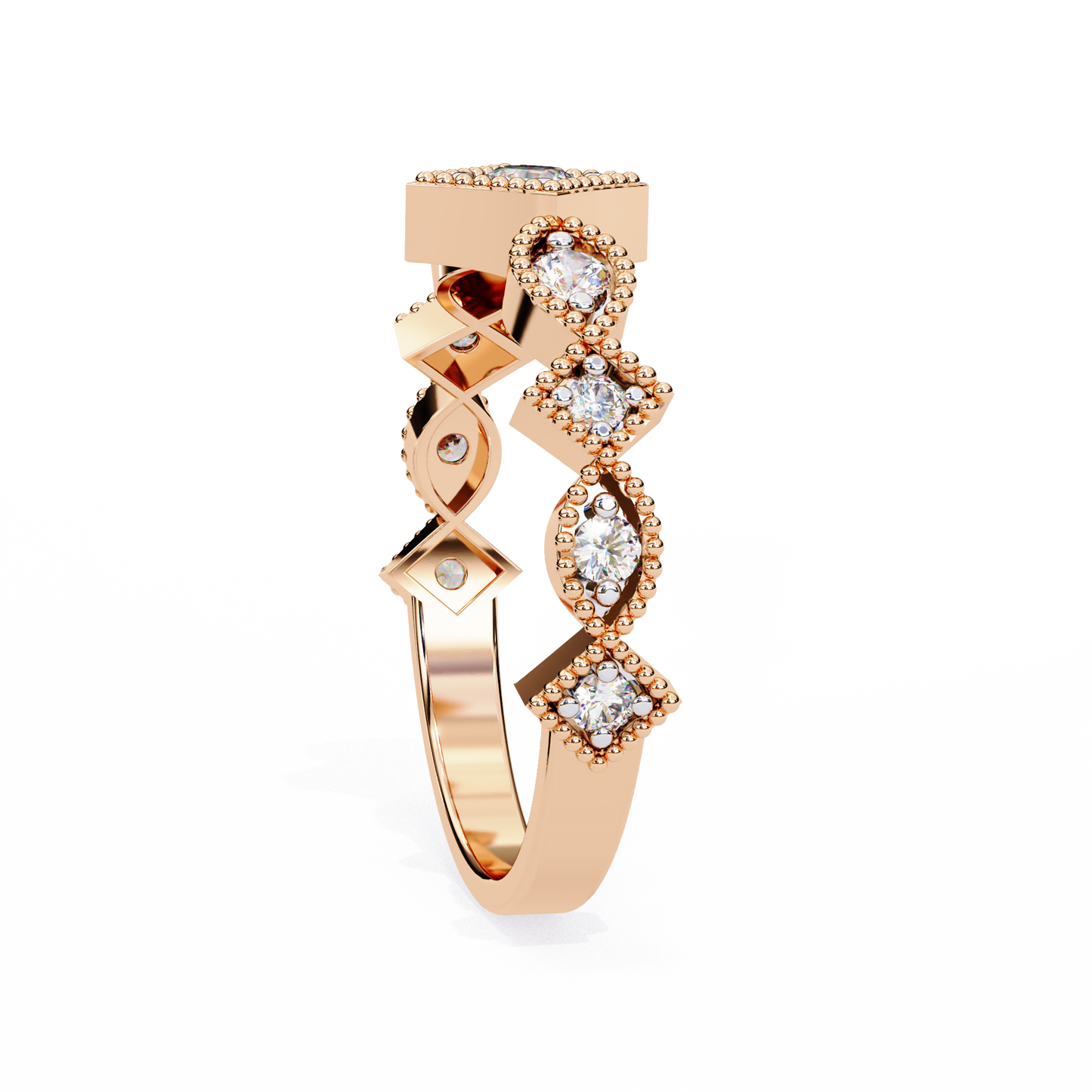 starlit cluster lab grown diamond ring