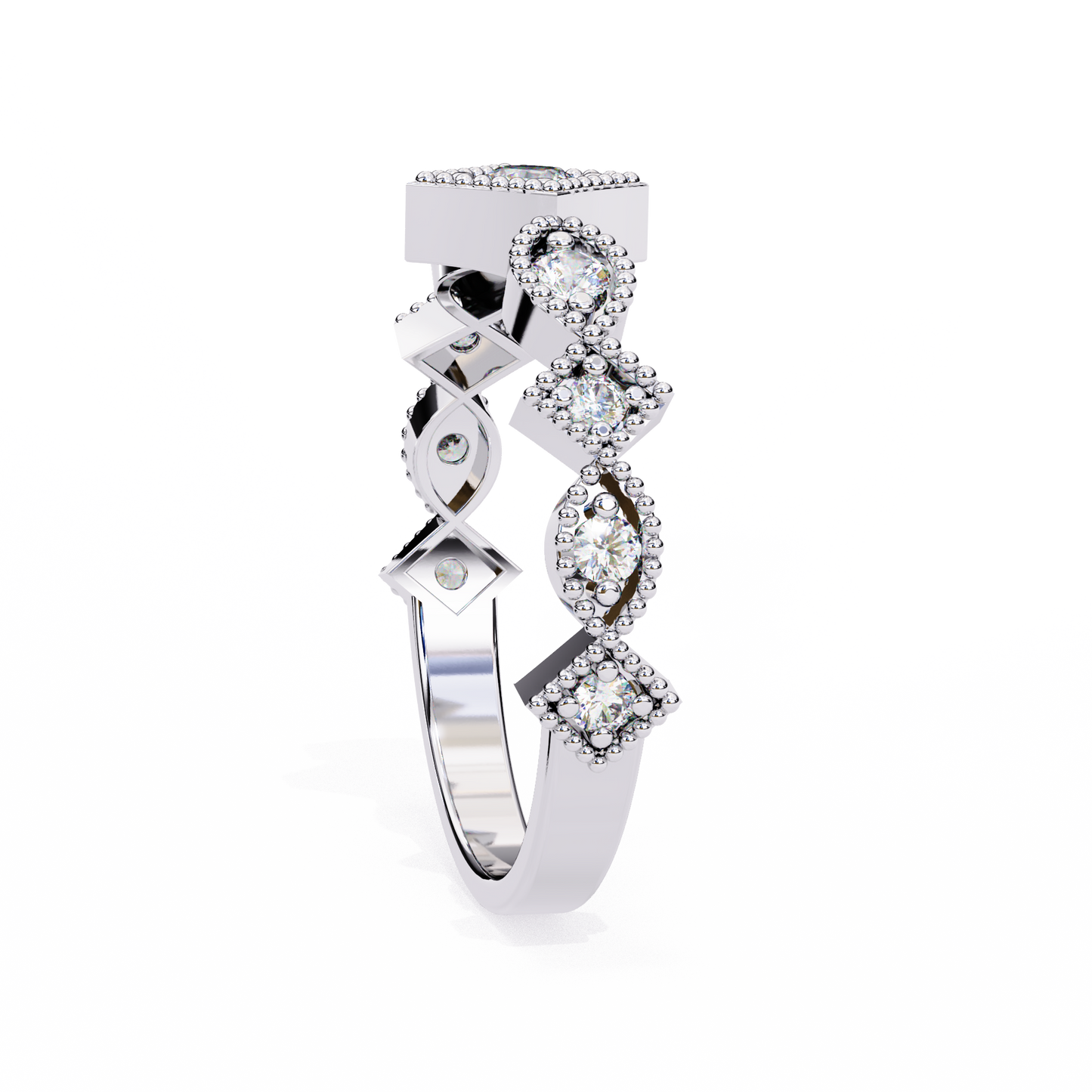 starlit cluster lab grown diamond ring
