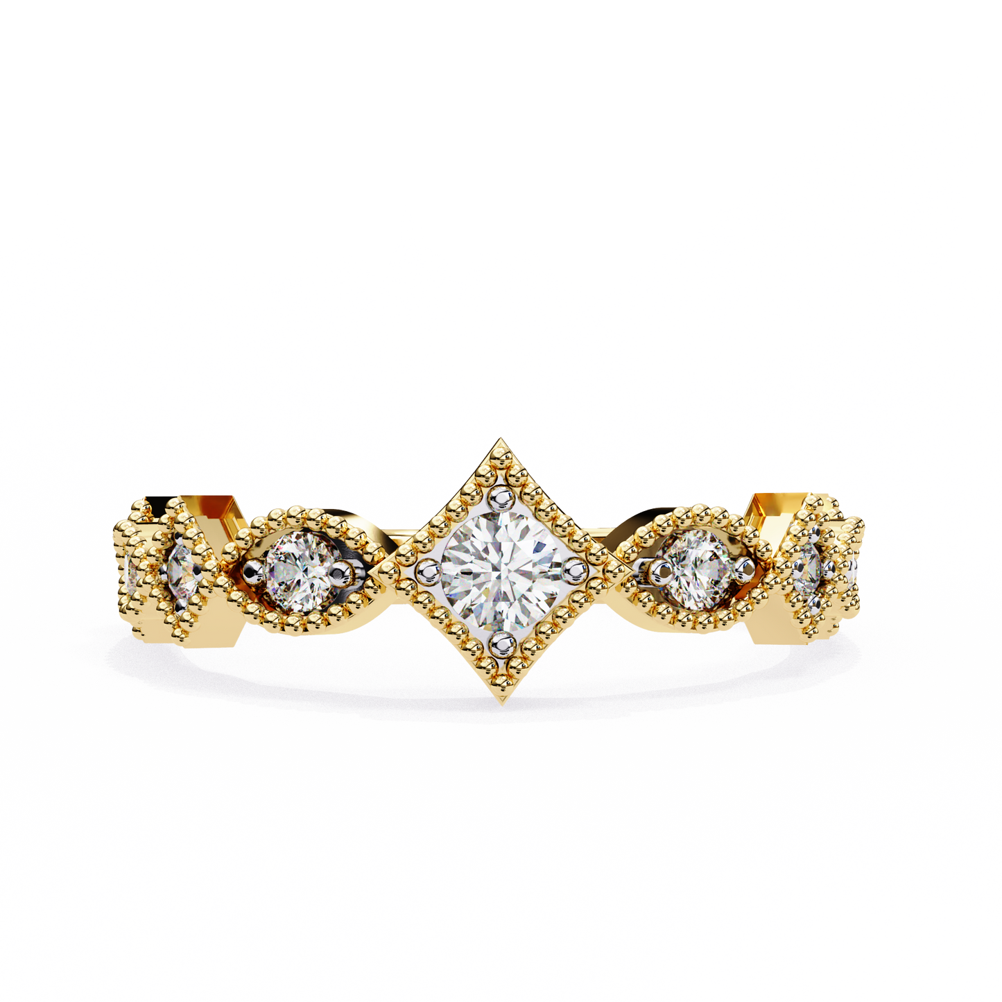 starlit cluster lab grown diamond ring