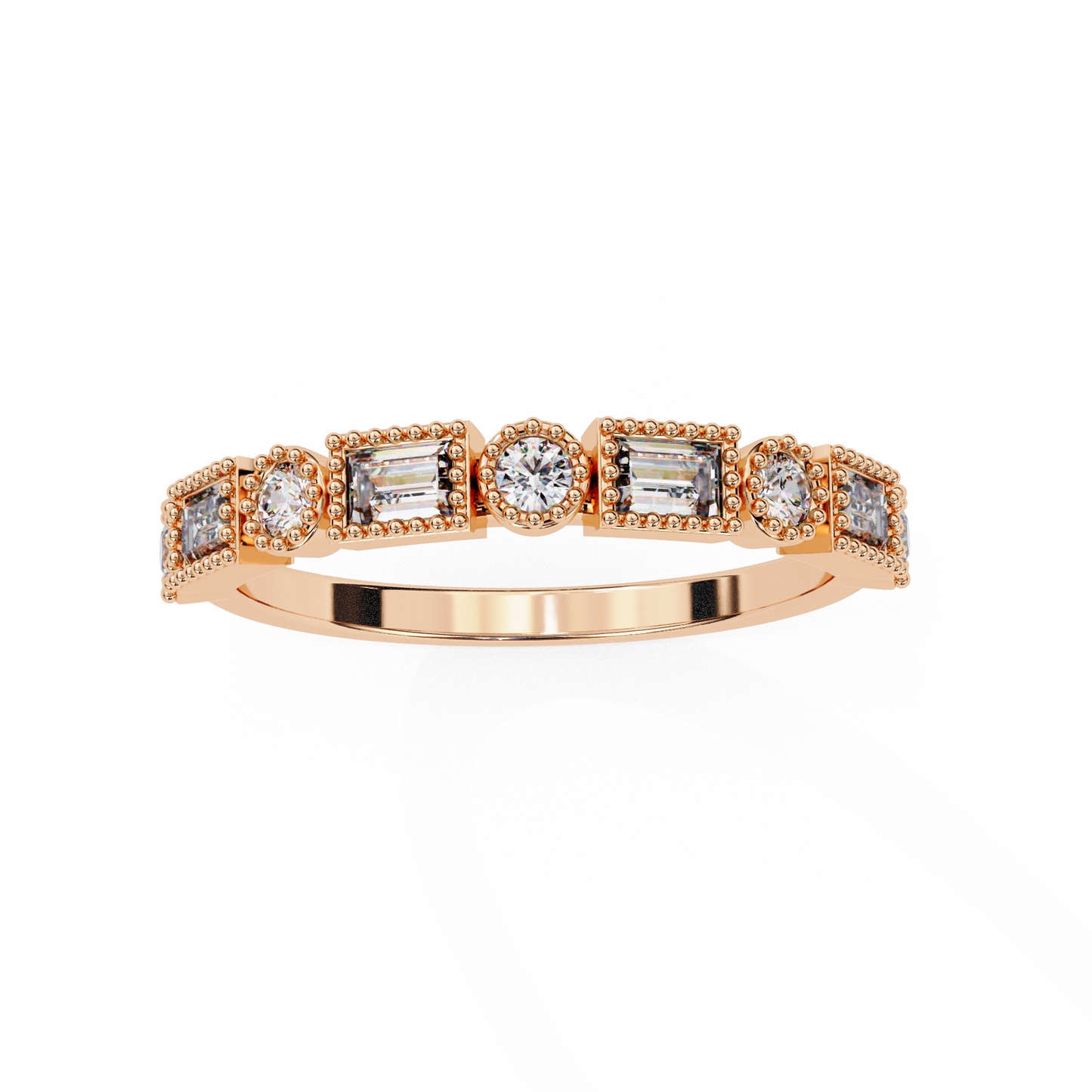 vintage deco lab grown diamond ring