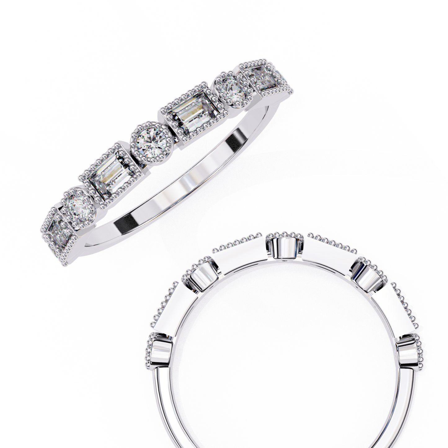 vintage deco lab grown diamond ring