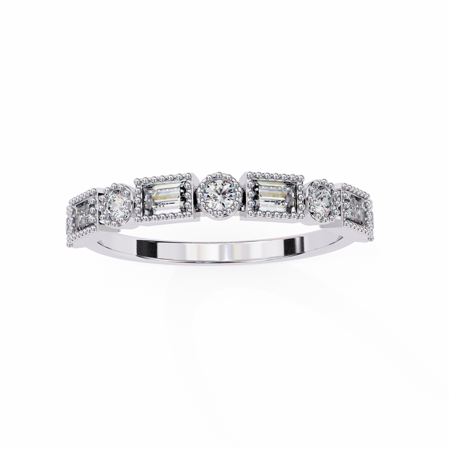 vintage deco lab grown diamond ring