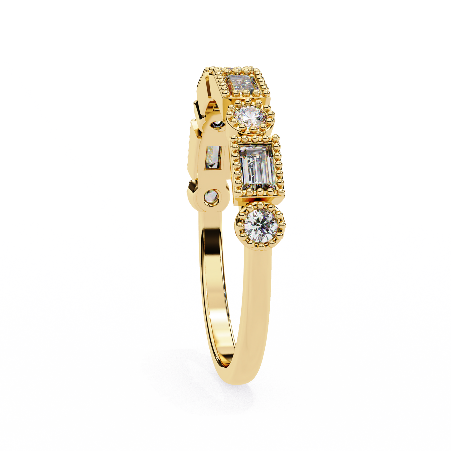 vintage deco lab grown diamond ring